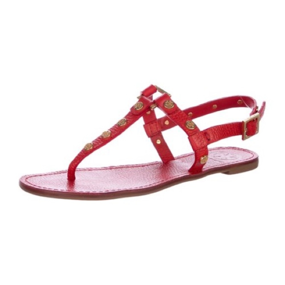 Tory Burch Red Studded Sandals
